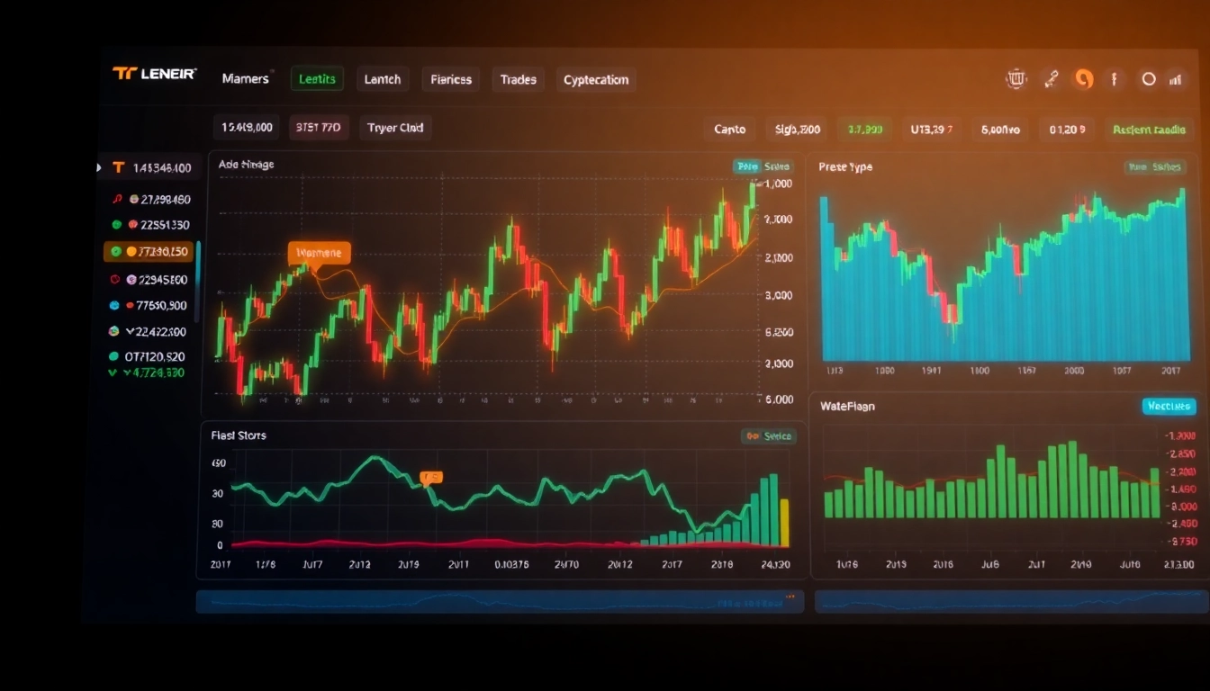 Cryptocurrency Trading News Modern digital trading platform showing live crypto charts and data